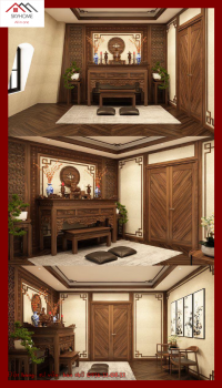 Tủ thờ đục Tâm Phúc Đức Nhẫn Thọ